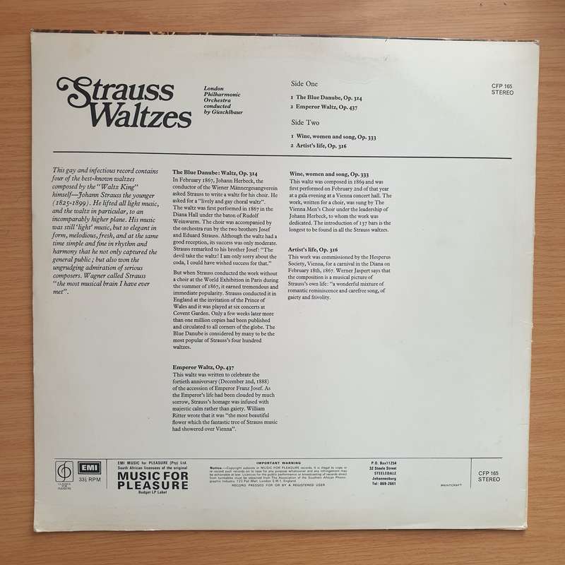 Strauss Waltzes - Vinyl LP Record - Very-Good+ Quality (VG+)