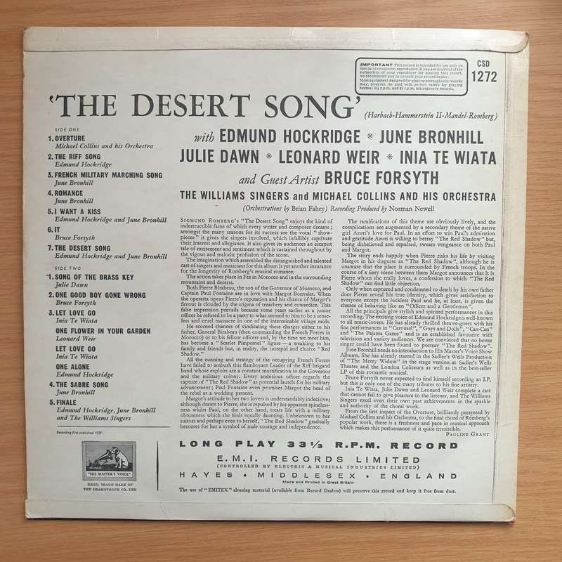 The Desert Song -  Vinyl LP Record - Very-Good+ Quality (VG+) (verygoodplus)