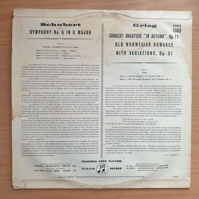 Sir Thomas Beecham, The Royal Philharmonic Orchestra, Schubert, Grieg  Symphony No. 6 In C Maj...