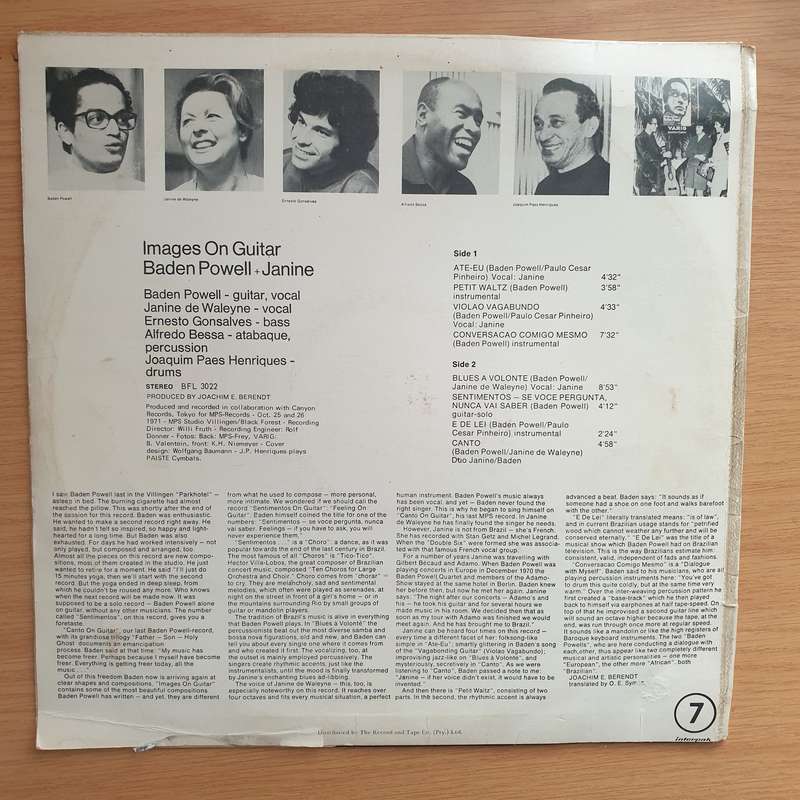 Baden Powell & Janine De Waleyne  Images On Guitar   Vinyl LP Record - Very-Good+ Quality (...