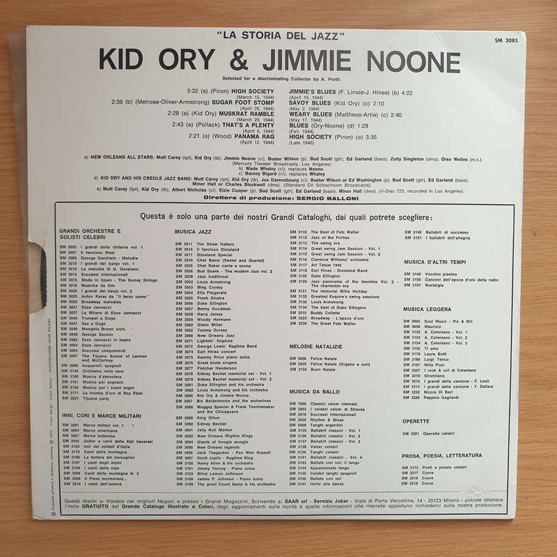 Kid Ory & Jimmie Noone  Kid Ory & Jimmie Noone  Vinyl LP Record - Very-Good+ Quality (VG+) ...