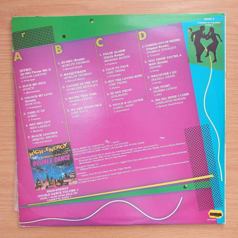 High Energy Double Dance Vol 2  Double Vinyl LP Record - Very-Good+ Quality (VG+) (verygoodplus)