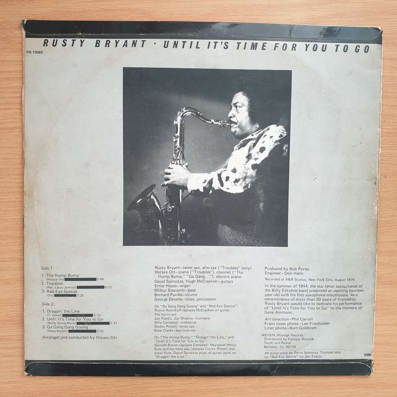 Rusty Bryant  For The Good Times - Vinyl LP Record - Very-Good- Quality (VG-) (minus)