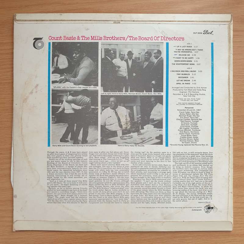 Count Basie & The Mills Brothers  The Board Of Directors - Vinyl LP Record - Very-Good+ Qualit...