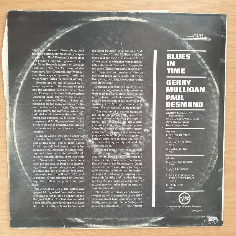 Gerry Mulligan - Paul Desmond Quartet  Gerry Mulligan - Paul Desmond Quartet - Vinyl LP Record...