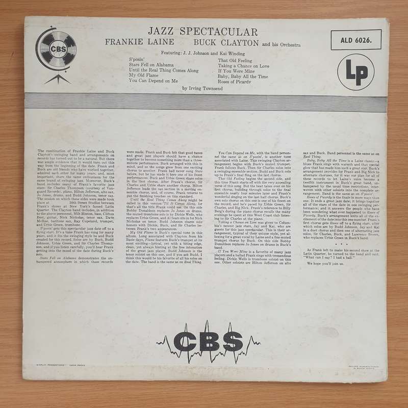 Jazz Spectacular - Frankie Laine And Buck Clayton And His Orchestra Featuring J. J. Johnson And K...