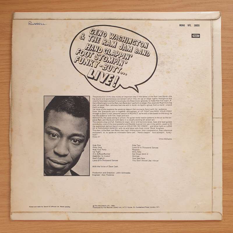 Geno Washington & The Ram Jam Band  Hand Clappin' Foot Stompin' Funky-Butt... Live!- Vinyl LP ...