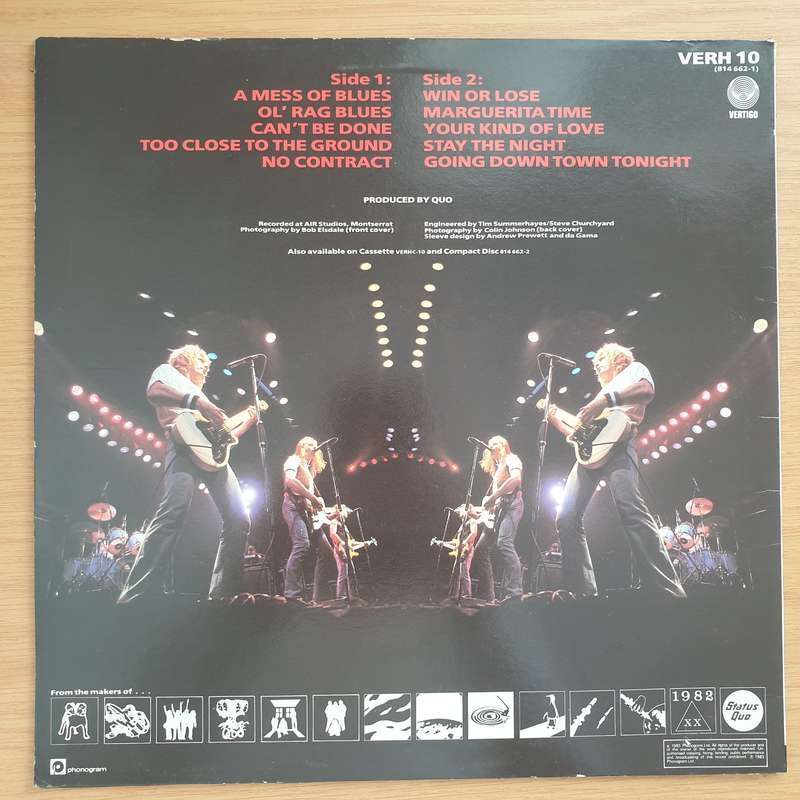 Status Quo  Back To Back  Vinyl LP Record  - Very-Good+ Quality (VG+)