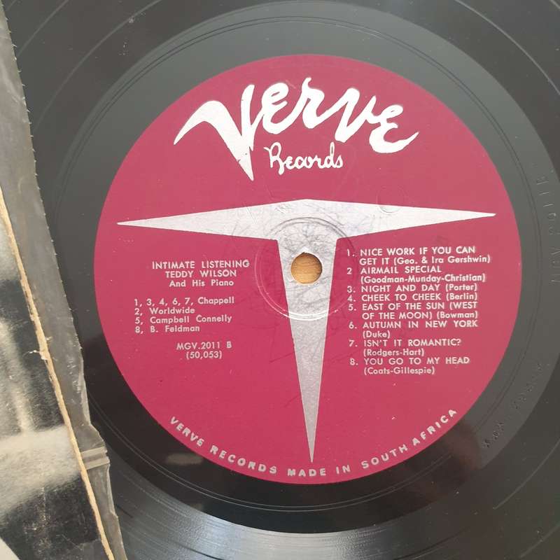 Teddy Wilson And His Piano  Intimate Listening - Vinyl LP Record - Very-Good Quality (VG) (vgood)