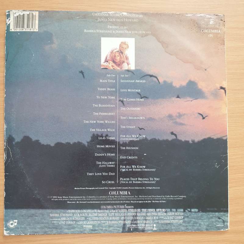 The Prince Of Tides (Original Motion Picture Soundtrack) -James Newton Howard  Vinyl LP Record...