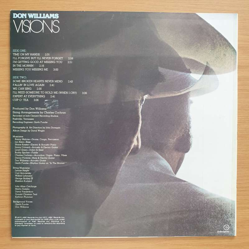Don Williams  Visions - Vinyl LP Record - Very-Good Quality (VG) (verry)