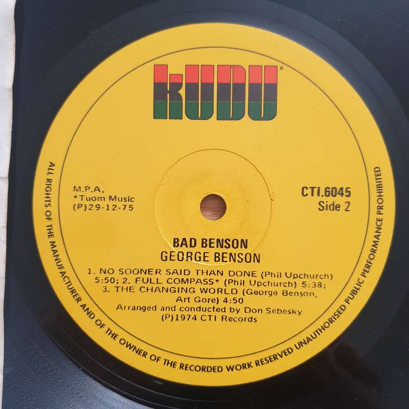 George Benson  Bad Benson  Vinyl LP Record - Very-Good+ Quality (VG+) (verygoodplus)