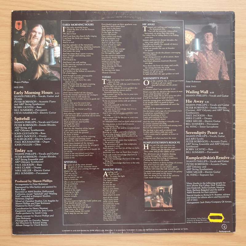 Shawn Phillips  Rumplestiltskin's Resolve  Vinyl LP Record - Very-Good+ Quality (VG+) (very...