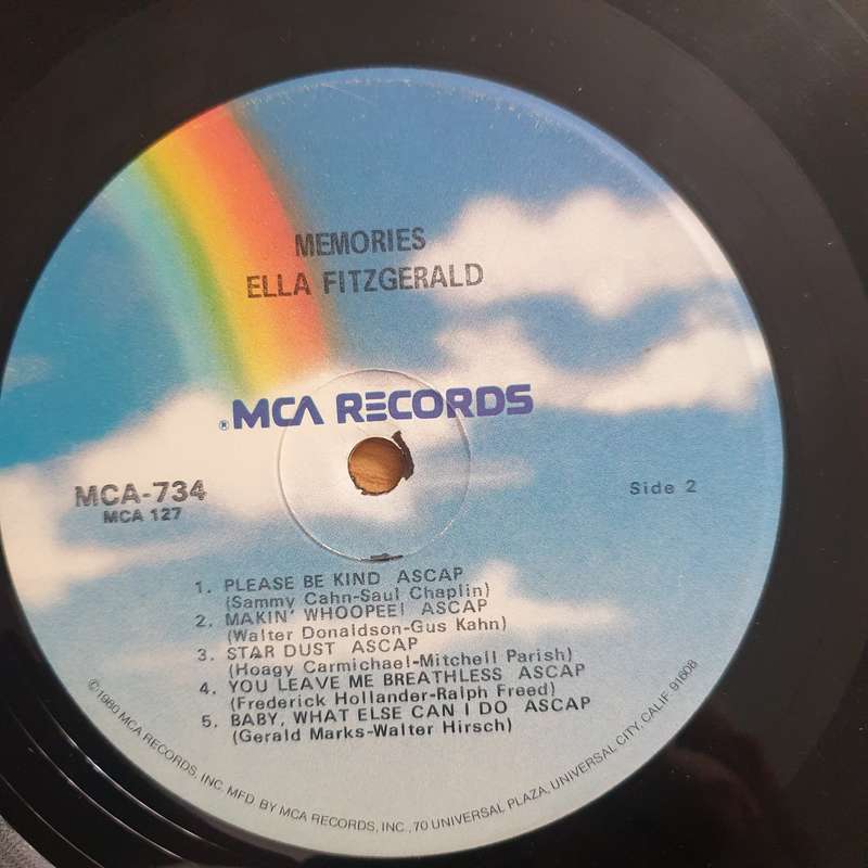Ella Fitzgerald  Memories  Vinyl LP Record - Very-Good+ Quality (VG+) (verygoodplus)