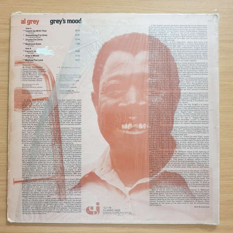 Al Grey  Grey's Mood - Vinyl LP Record - Very-Good+ Quality (VG+) (verygoodplus)