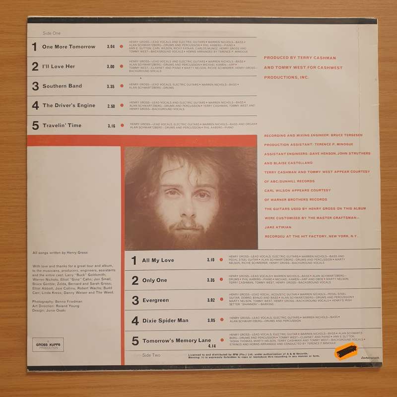 Henry Gross  Plug Me Into Something - Vinyl LP Record - Very-Good+ Quality (VG+) (verygoodplus)