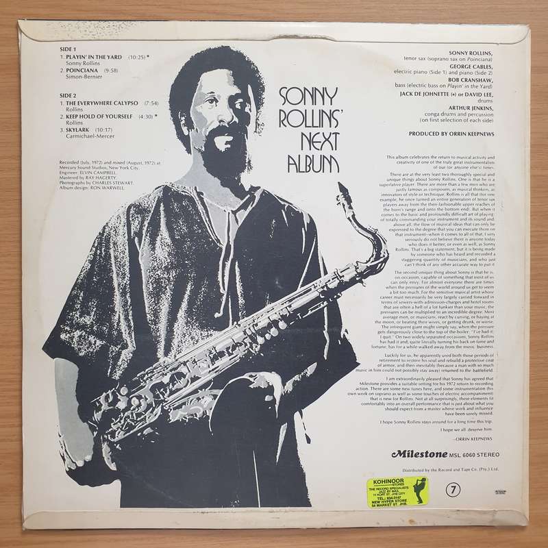 Sonny Rollins  Next Album - Vinyl LP Record - Very-Good+ Quality (VG+) (verygoodplus)