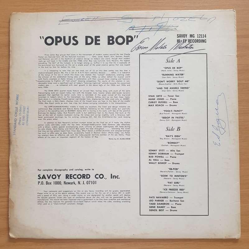 Opus De Bop - Stan Getz, Sonny Stitt, Fats Navarro, Bud Powell, Hank Jones, Max Roach  Vinyl L...