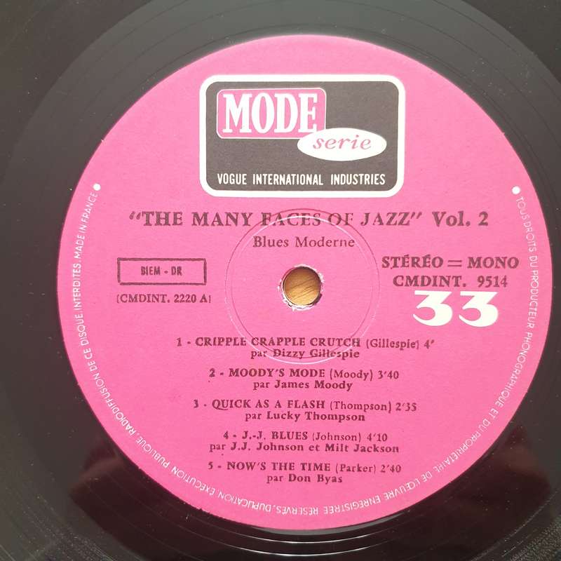 Blues Moderne  The Many Faces of Jazz - Vol 2 -  Vinyl LP Record - Very-Good Quality (VG) (verry)