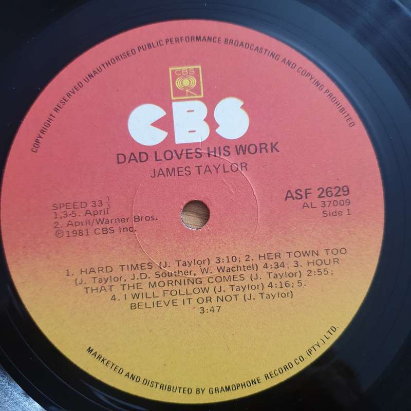 James Taylor  Dad Loves His Work -  Vinyl LP Record - Very-Good Quality (VG) (verry)