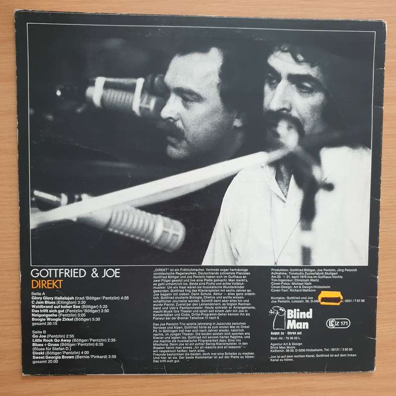 Gottfried Böttger & Joe Pentzlin  Direkt  Vinyl LP Record - Very-Good Quality (VG) (verry)
