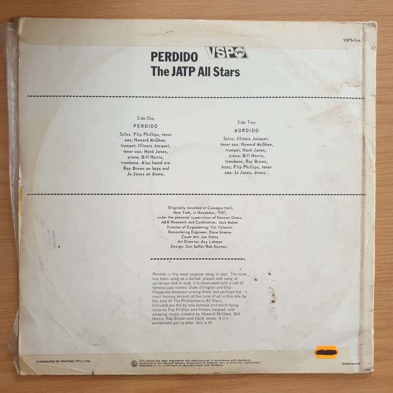 The JATP All Stars  Perdido - Vinyl LP Record - Good+ Quality (G+) (gplus)