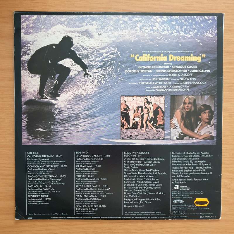 California Dreaming - Music From The Original Motion Picture Soundtrack - Vinyl LP Record - Very-...