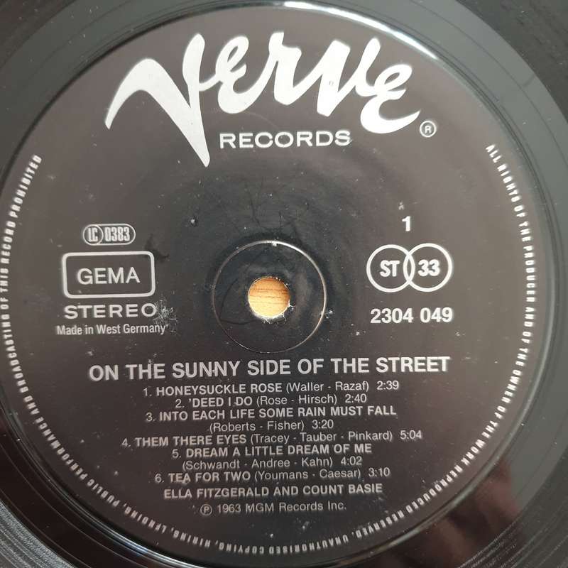 Ella Fitzgerald & Count Basie  On The Sunny Side Of The Street (Germany Pressing) - Vinyl LP R...