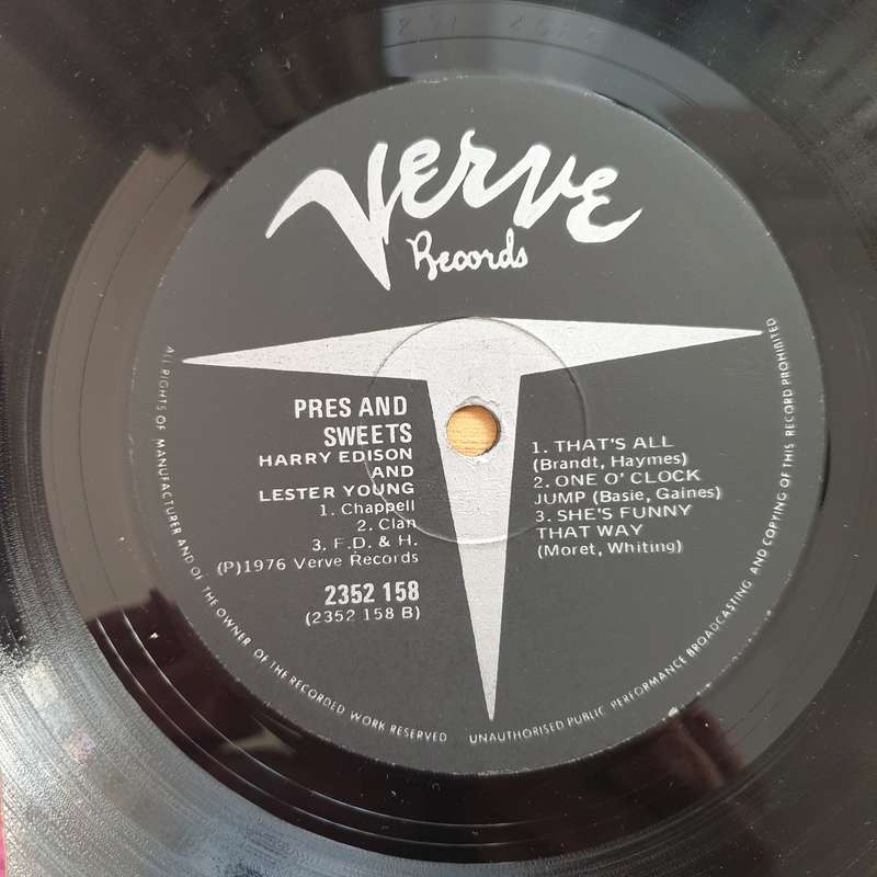 Lester Young, Harry Edison  Pres & Sweets - Vinyl LP Record - Very-Good+ Quality (VG+) (verygo...