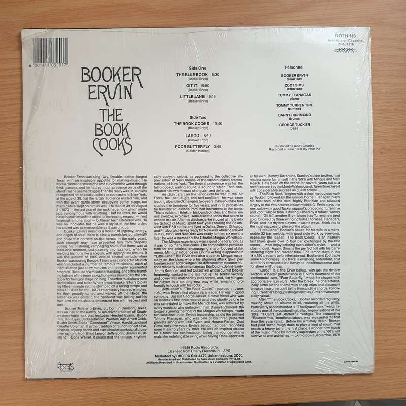 Booker Ervin  The Book Cooks  Vinyl LP Record - Very-Good+ Quality (VG+) (verygoodplus)