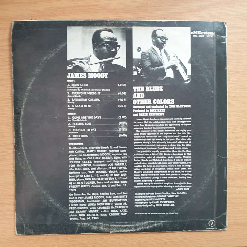 James Moody  The Blues And Other Colors  Vinyl LP Record - Very-Good+ Quality (VG+) (verygo...