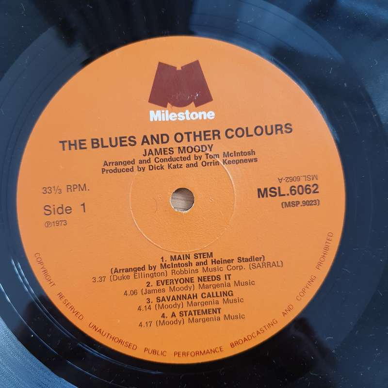 James Moody  The Blues And Other Colors  Vinyl LP Record - Very-Good+ Quality (VG+) (verygo...