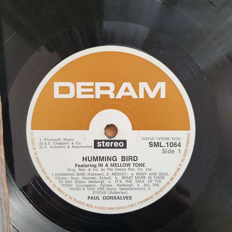 Paul Gonsalves  Humming Bird  Vinyl LP Record - Very-Good Quality (VG) (verry)