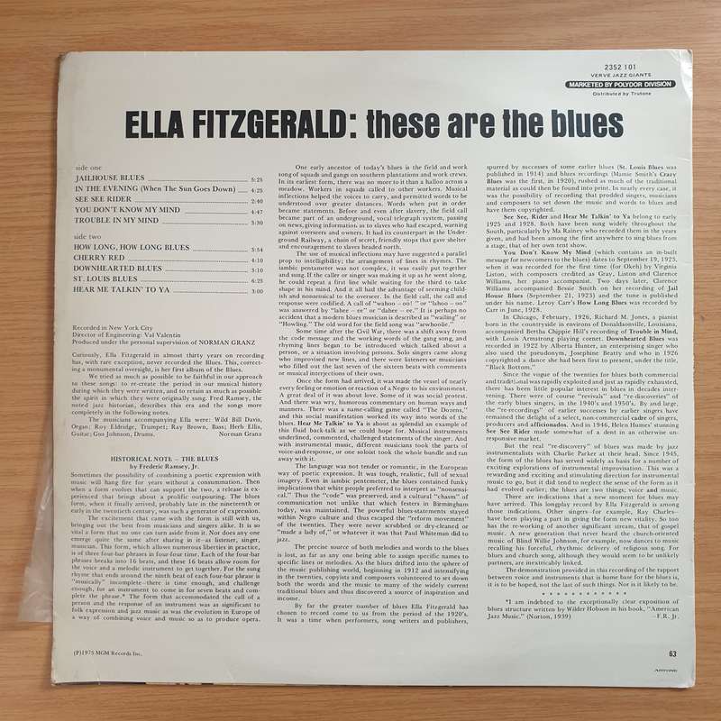 Ella Fitzgerald  These Are The Blues  Vinyl LP Record - Very-Good Quality (VG) (verry)