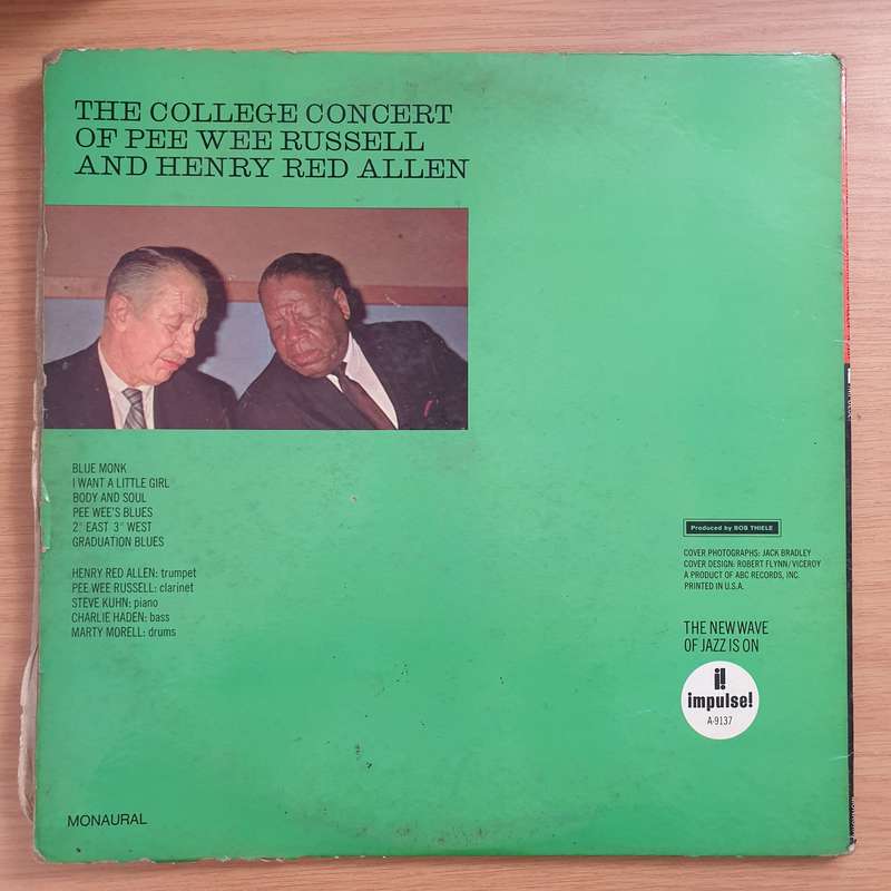 Pee Wee Russell And Henry Red Allen  The College Concert - Vinyl LP Record - Very-Good- Qualit...
