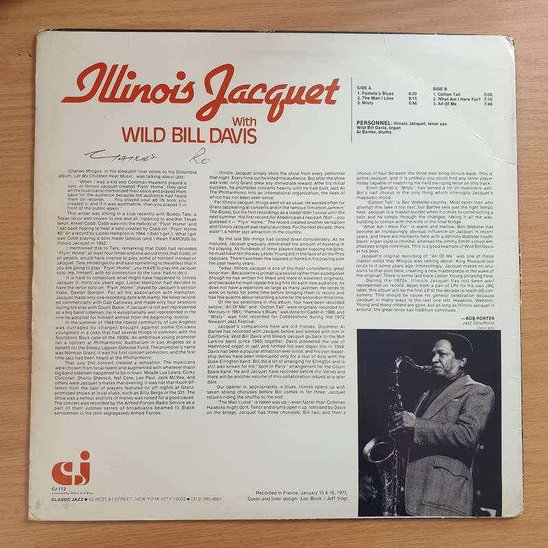 Illinois Jacquet With Wild Bill Davis  Illinois Jacquet With Wild Bill Davis  Vinyl LP Reco...
