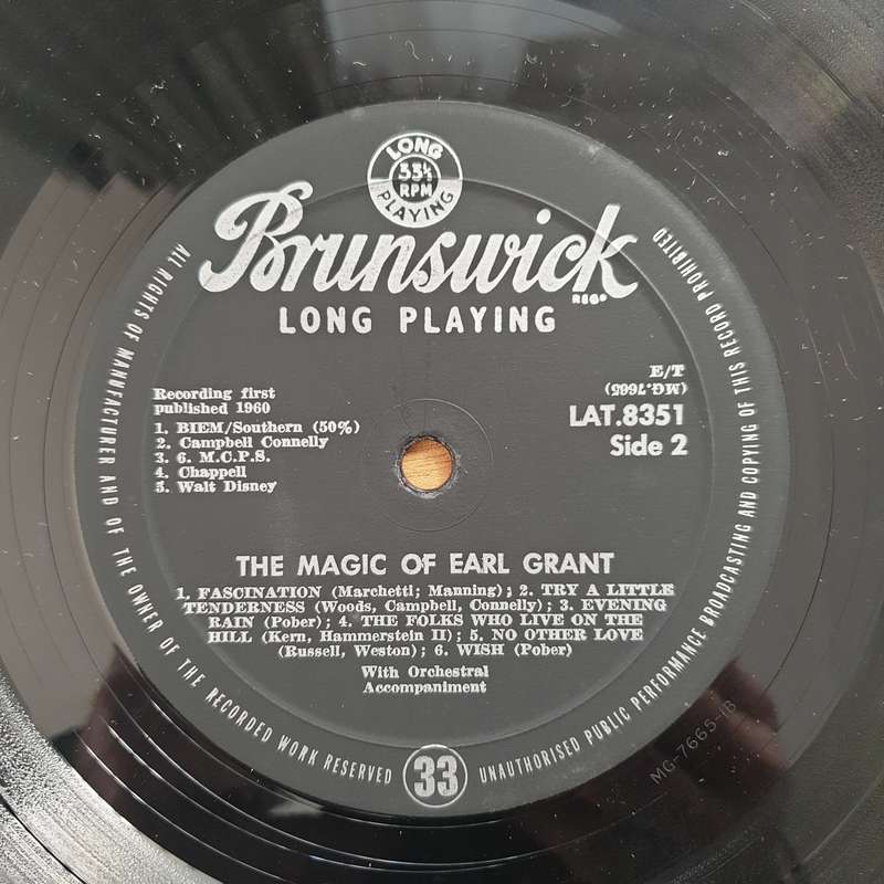 Earl Grant  The Magic Of Earl Grant  Vinyl LP Record - Very-Good+ Quality (VG+) (verygoodplus)