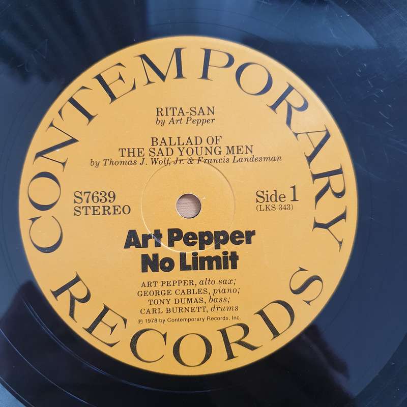 Art Pepper  No Limit  Vinyl LP Record - Very-Good Quality (VG) (verry)