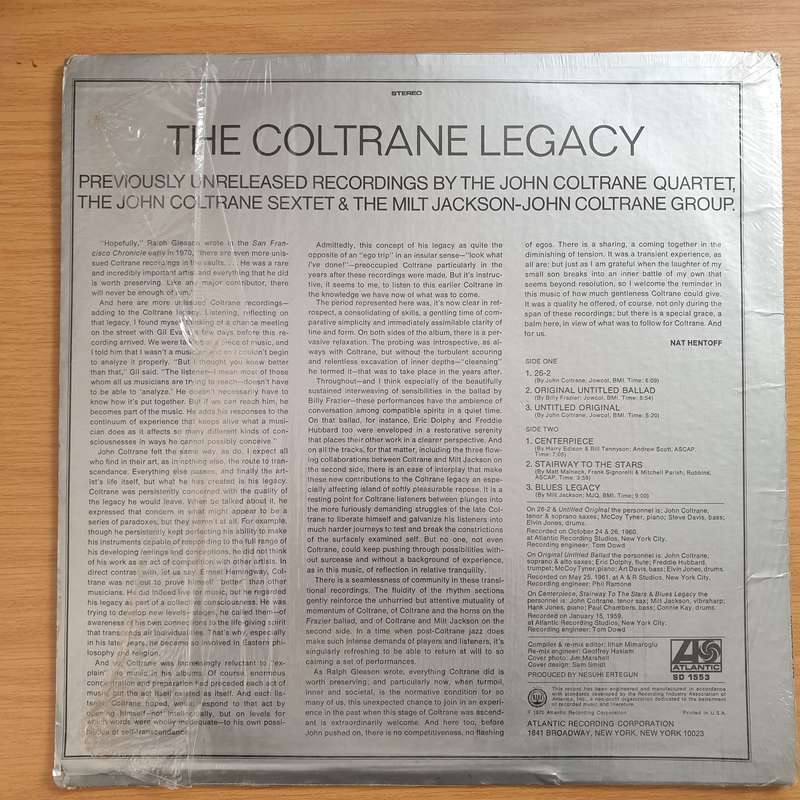 John Coltrane  The Coltrane Legacy  Vinyl LP Record - Very-Good+ Quality (VG+) (verygoodplus)