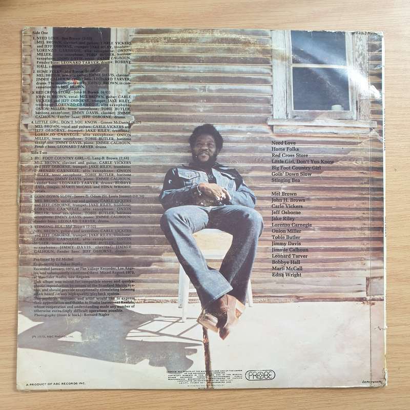 Mel Brown  Big Foot Country Girl  Vinyl LP Record - Very-Good+ Quality (VG+) (verygoodplus)