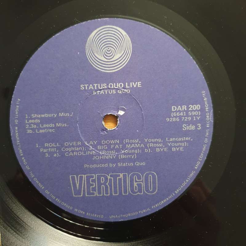 Status Quo  Status Quo Live  Double Vinyl LP Record - Very-Good+ Quality (VG+) (verygoodplus)