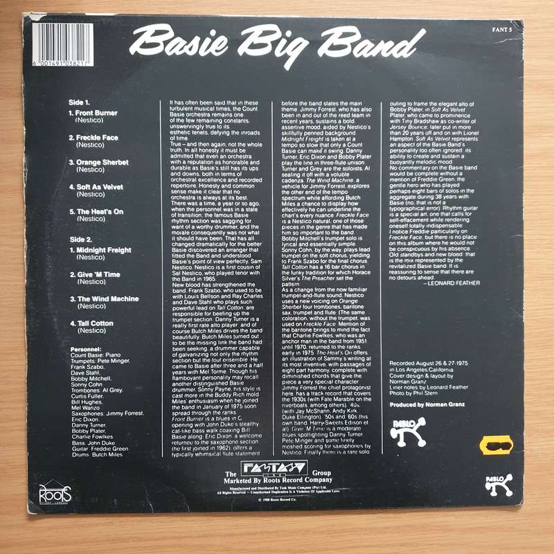 Count Basie  Basie Big Band  Vinyl LP Record - Very-Good+ Quality (VG+) (verygoodplus)