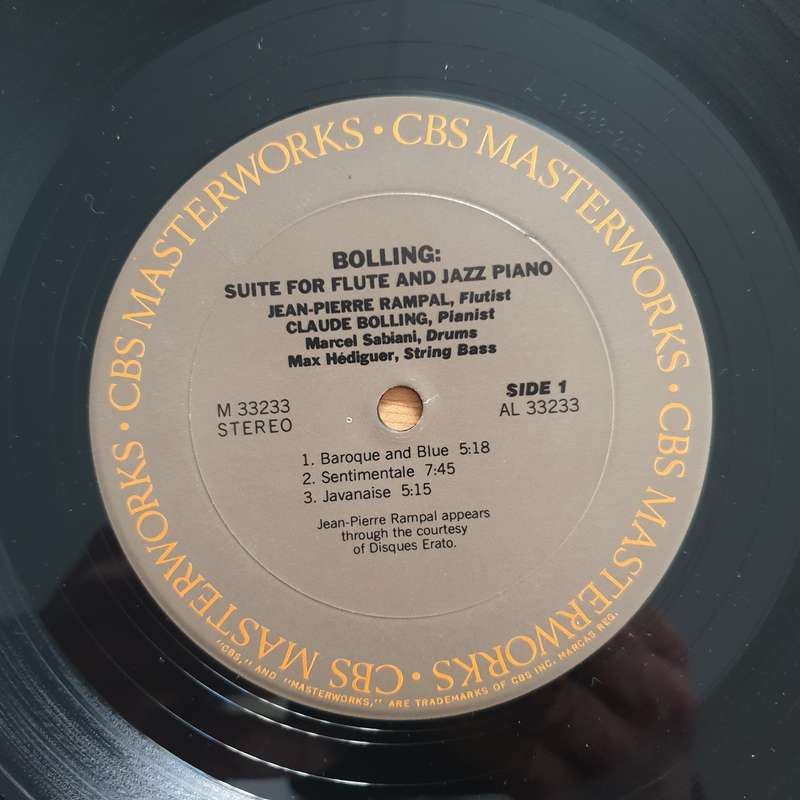 Jean-Pierre Rampal / Claude Bolling  Suite For Flute And Jazz Piano  Vinyl LP Record - Very...