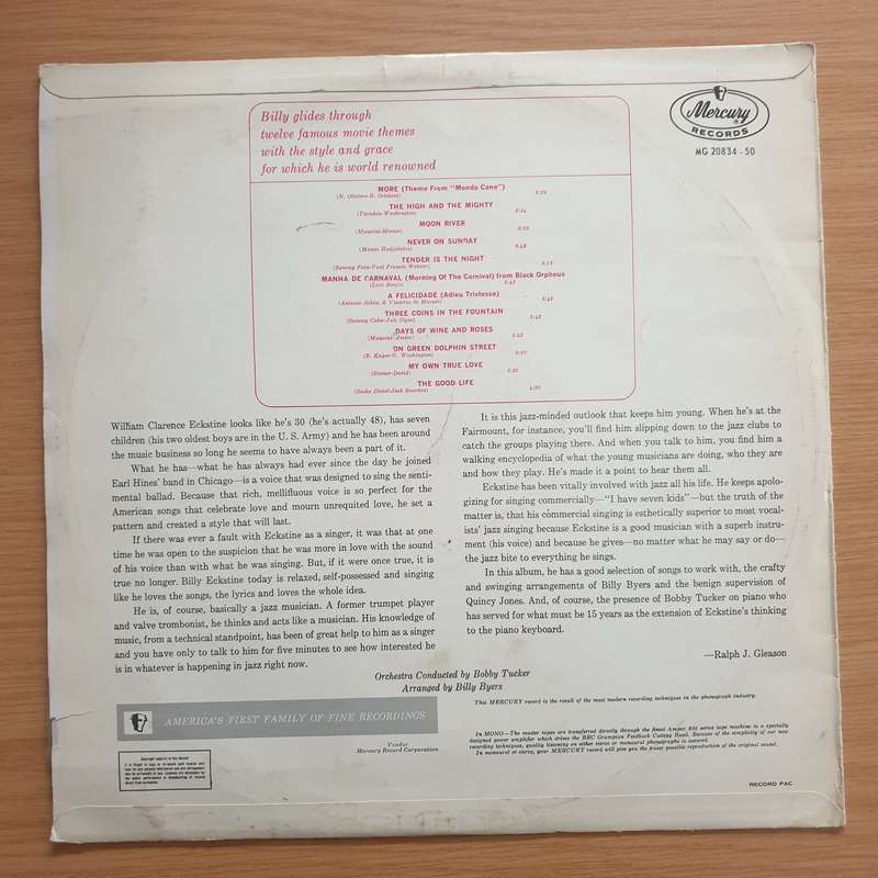 Billy Eckstine  Now Singing In 12 Great Movies  Vinyl LP Record - Very-Good Quality (VG) (v...