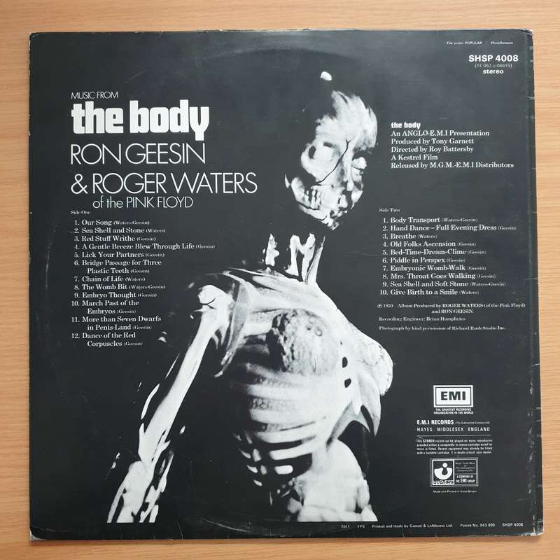 Ron Geesin & Roger Waters  Music From The Body  Vinyl LP Record - Very-Good+ Quality (VG+) ...