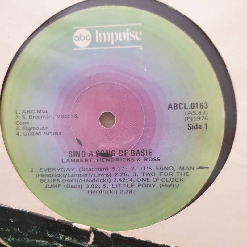 Lambert, Hendricks & Ross  Sing A Song Of Basie - Vinyl LP Record - Very-Good+ Quality (VG+) (...