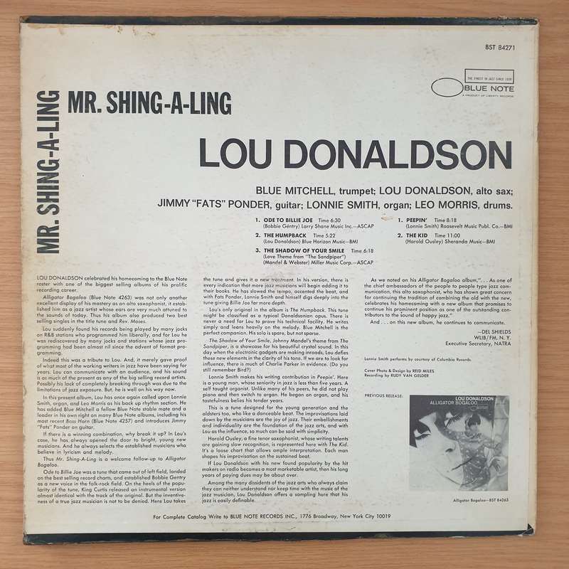 Lou Donaldson  Mr. Shing-A-Ling - Vinyl LP Record - Very-Good- Quality (VG-) (minus)