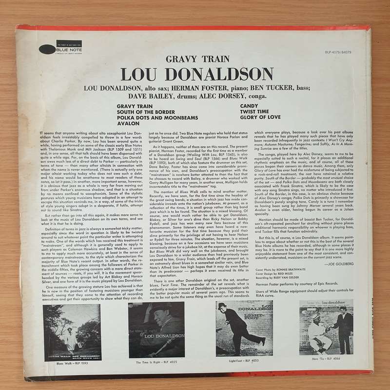 Lou Donaldson  Gravy Train - Vinyl LP Record - Very-Good+ Quality (VG+)