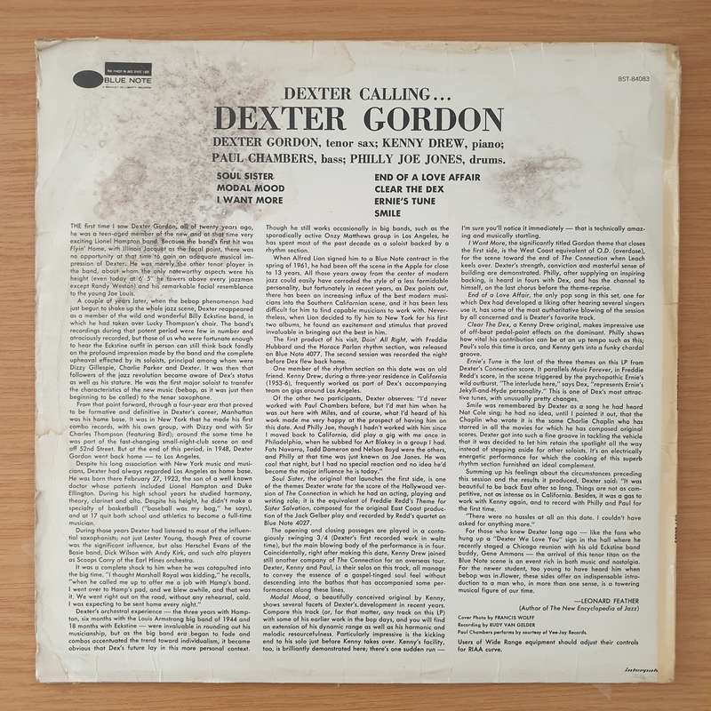 Dexter Gordon  Dexter Calling . . . - Vinyl LP Record - Very-Good+ Quality (VG+)