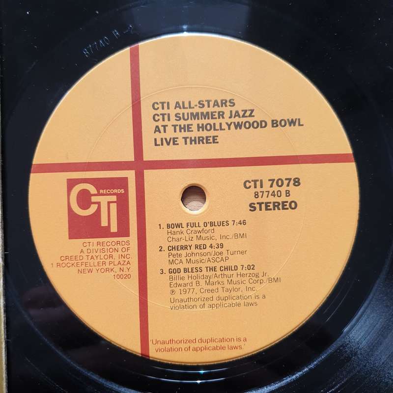 CTI All-Stars  CTI Summer Jazz Live At The Hollywood Bowl - Live Three - Vinyl LP Record - Ver...